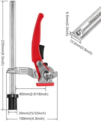 Fafeicy 2 Pcs Bench Dog Clamp Quick Ratchet 20mm Dog Hole Hold Down Clamp for Woodworking Carving Milling Polishing