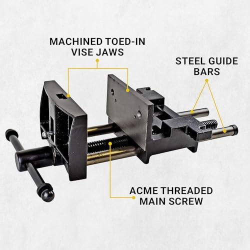 Yost Vises 7WW-DI 7" Heavy-Duty Ductile Iron Woodworker's Vise, Black