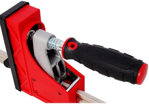 4-Pack Parallel Clamps for Woodworking, Heavy Duty Bar Clamp Set with 1700 lbs Clamping Force, 90° Precision Alignment, 2" Bench Dogs & Framing Blocks for Cabinet Making and Woodworking, Red
