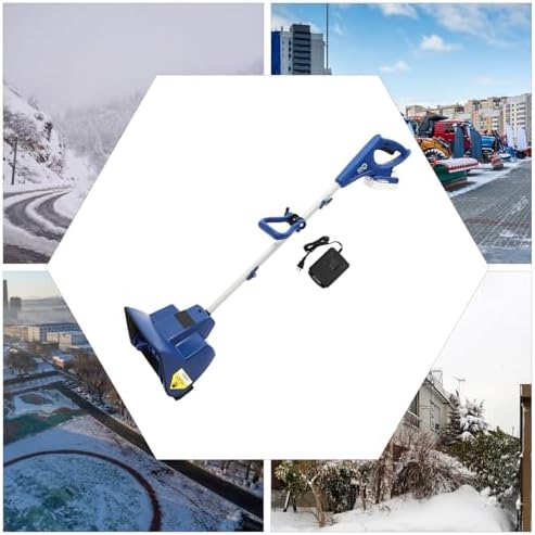Snow Thrower, Electric Cordless Snow Shovel, DC 24V Snow Blower with Handle, Easy Snow Removal Tool for Driveways, Sidewalks, Patios and Decks