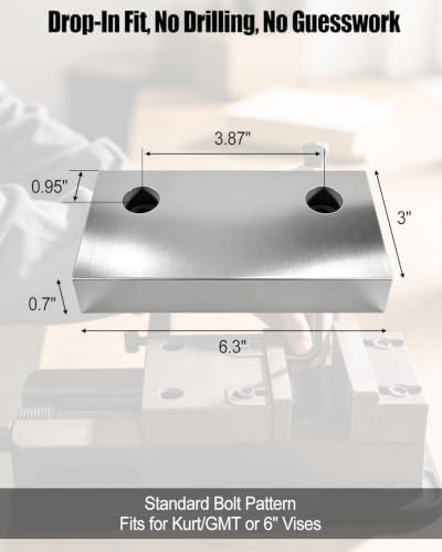 6 * 3 * 1 In Milling Vise Jaws Set, Soft Aluminum Fits for Kurt GMT Similar