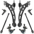 TRQ Front Steering & Suspension Kit Ball Joint Control Arm Tie Rod