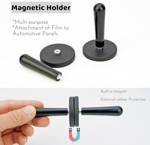 Premium Vinyl Wrap Tool Kit: 7PCS Car Wrap Installation Tools with Carbon Fiber Gloves, Magnetic Positioners, 9mm Knife & Safety Cutter for Vinyl/PPF, Felt Squeegee All-in-One Accessories