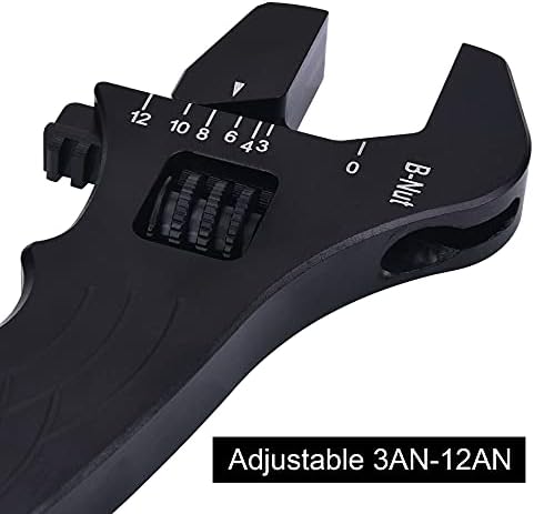 EVIL ENERGY 8AN Block Off Cap Fitting 2PCS Bundle with Adjustable 3AN-12AN Wrench Aluminum Black