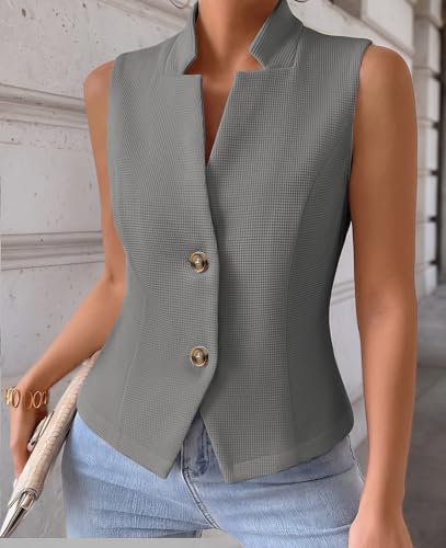 Mina Self Women's Sleeveless Sweater Vest,Knit Stretchy Dressy Casual Top