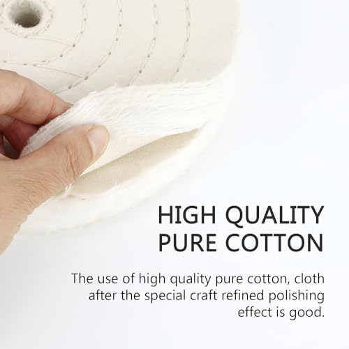 SCOTTCHEN Polishing Wheel for Bench Grinder Buffing Wheel 8 inch White (70 Ply) & Yellow (42 Ply) for Buffer Polisher with 5/8 Inch Arbor Hole 2 PCS