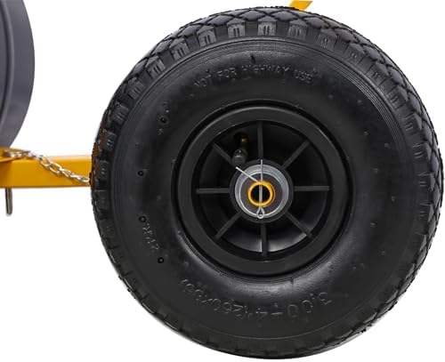 Snow Shovel with Wheels, Heavy Duty Metal Snow Shovels Snow Pusher with 29" Blade 10" Wheels Adjustable Angle & Height Cushioned Handle Snow Plow Shovel for Driveway Snow Removal, Yellow