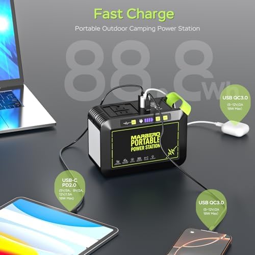 MARBERO Solar Powered Generator 88Wh, 120W Surge with 25W Solar Panel Kit