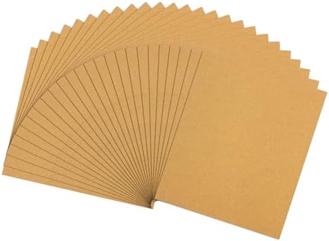 25 Pcs 100 Grit Sandpaper 9 x 11 Inch Sand Paper Alumina Gold
