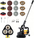 3 Head Concrete Grinder with Long Handle, Electric Diamond Polisher Machine