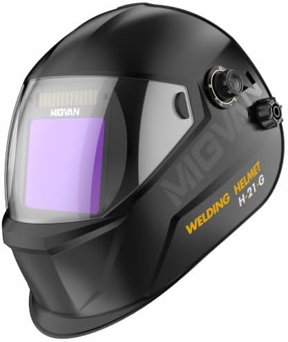 Welding Helmet Auto Darkening True Color Large Viewing, Welding Hood Solar/Rechargeable Battery Powered, Wide Shade 4/5-13 with 4 Arc Sensor, Optical Clarity Welding Mask for TIG MIG ARC Grind