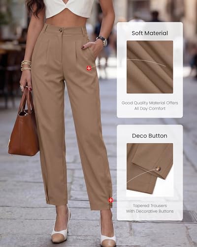 BTFBM Business Casual Outfits for Women Tapered Work Pants