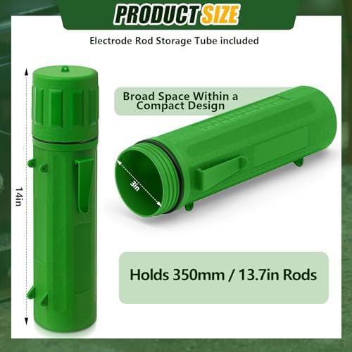 Zonon 4 Pcs Welding Rod Storage Tube 14 Inch Tig Rod Holder, Green
