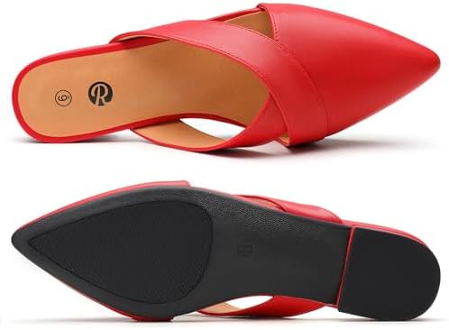 Rekayla Women's Mules Closed Pointed Toe Flats Backless Loafers Shoes for Women