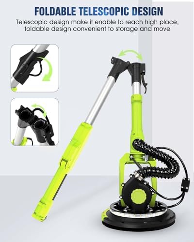 MYTOL 7.2A Drywall Sander with Vacuum, LED, 6-Speed