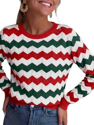 Womens Sweaters Crew Neck Long Sleeve Casual Fall Outfits Fashion Clothing