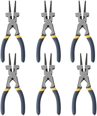 Professional 8" Weliding Pliers, Sharp MIG Pliers for Rust Resistant, Long Nose with Anti-slip Handle - Durable and Effecient (6pcs)