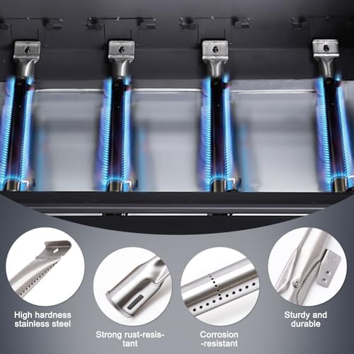 Hiorucet 720-0888N Replacement Parts for Nexgrill 5 Burner, Cooking Grill Grates, Burner Tubes, Heat Plates and Igniters for Nexgrill 720-0888N, 720-0888, 720-0830H, 720-0783E.