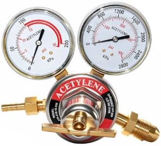 Acetylene Regulator, CGA510 Inlet Connection | B Size Welding Acetylene Tank Regulator, CGA510 nut Acetylene Welding Regulator for Gas Cutting Welding Torch