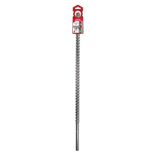 Diablo Rebar Demon SDS-Max 4-Cutter Full Carbide Head Hammer Drill Bit with Tri-Metal Fusion Welding - 7/8" Diameter, 29" Length, 24" Working Length - DMAMX1190