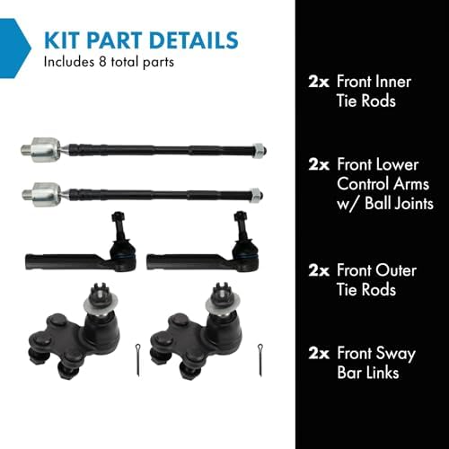 TRQ Front Steering & Suspension Kit Ball Joint Sway Bar Stabilizer Link Tie