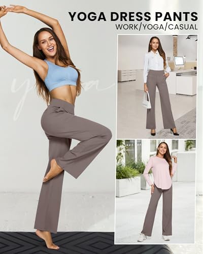 G4Free Yoga Pants for Women Wide Leg Pants with Pockets High Waisted