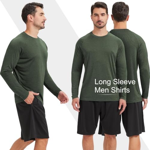 MLYENX 7 Pack Long Sleeve Shirts for Men Sun Protection Quick Dry