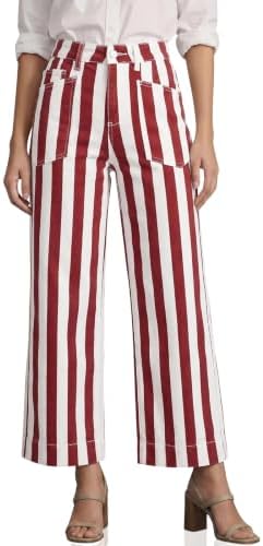 Cicy Bell Womens Cropped Wide Leg Jeans High Waisted Baggy Denim Ankle Pant
