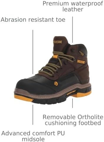 Wolverine Men's Overpass Composite Toe Waterproof Work Boots