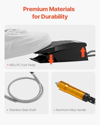 VEVOR Flex Shaft Grinder, 1200W 30,000RPM Electric Flex Shaft Rotary Tool Carver, Multi-functional Hanging Grinding Machine with 31PCS Accessories & Foot Pedal for Carving Buffing Drilling Polishing