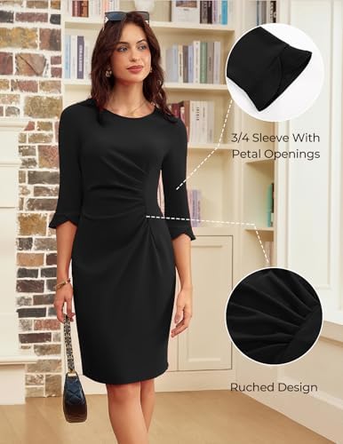 GRACE KARIN Work Dresses for Women 3/4 Sleeve Sheath Business Dress