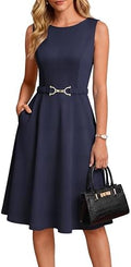 GRACE KARIN Work Business Midi Flowy Sleeveless Dresses for Women