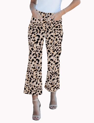 Wide Leg Jeans for Women Trendy High Waisted Flare Jeans Cropped Pants Stretchy Baggy