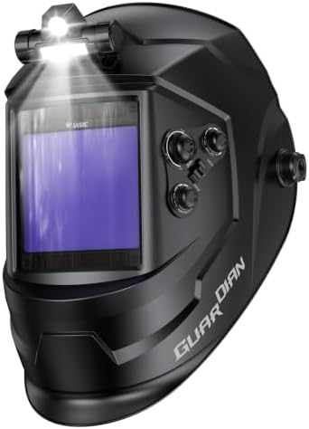 JASIC Auto Darkening Welding Helmet with Light, 1/1/1/1 True Color Lens