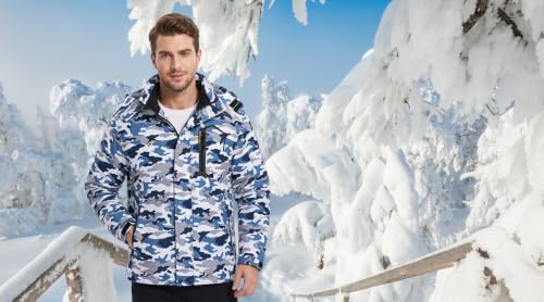 QPNGRP Mens Waterproof Ski Snowboard Jacket Winter Windproof Snow Coat