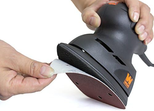 WEN 6301 Electric Detailing Palm Sander and WEN 6301SP100 Detailing Palm Sander 100-Grit Hook & Loop Sandpaper (10 Pack)