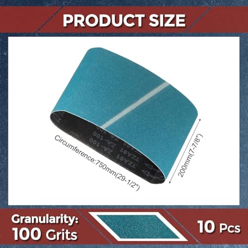 10 Pcs Sanding Belts 7-7/8 x 29-1/2 Inch 100 Grit Zirconia