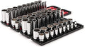TEKTON 1/2 Inch Drive 12-Point Socket Set, 78-Piece | SHD92216 | (3/8 - 1-5/16 in., 10 - 32 mm), Shallow and Deep, Socket Rail