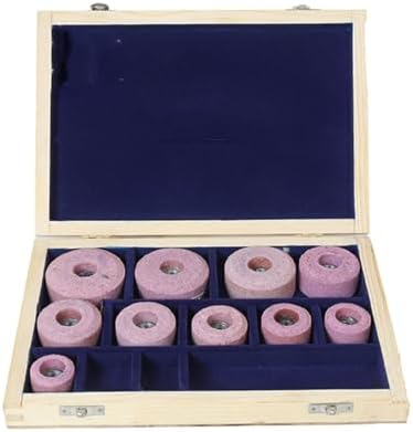 Valve Seat Grinding Stones Set of 10 for Grinder Alignment & Cylinder Head Repair with Thread 80 Grit & 0.385 Top - Compatible with Angel & Die Grinder - 11/16 Inches