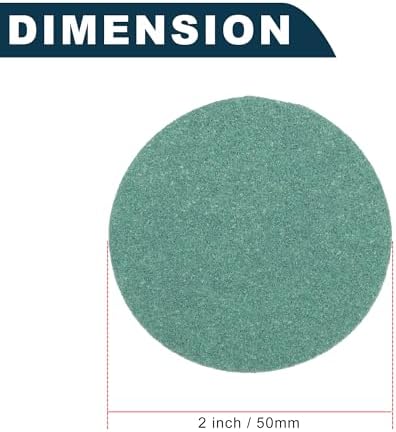 Car Sanding Discs 2inch 100 Grit Abrasion Resistance | Round Hook and Loop Sandpaper Green 50 Pcs