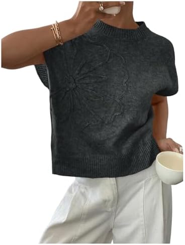 SOLY HUX Women's Short Sleeve Business Casual Sweater