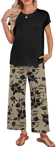 WIHOLL Two Piece Sets for Women Summer Spring Outfits Lounge Sets Beach Vacation Clothes Airport Travel Matching Clothing