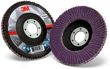 3M Flap Disc 769F, Type 27, 80+, 5 in x 7/8 in, High Performance Abrasive, Ceramic Precision-Shaped Grain Grinding and Finishing Disc, Carbon Steel, Stainless Steel