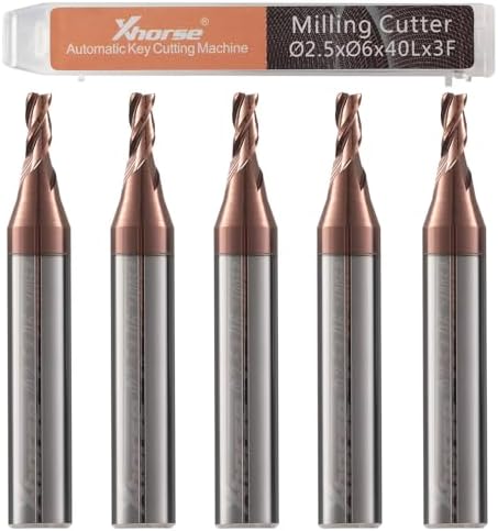Xhorse 5 PCS Original 2.5mm Milling Cutter for Condor XC-Mini Plus/Plus II/XC-002 and Dolphin XP005/XP005L/XP007 Key Cutting Machine (2.5mm)