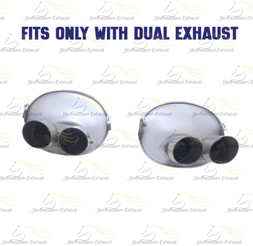 Northeastern Exhaust | Stainless Steel Driver & Passenger Side Dual Tip Muffler Exhaust System Kit Compatible for Pontiac Grand Prix 2003-2008 3.8L | Free Clamps Included | Automotive Replacement Part
