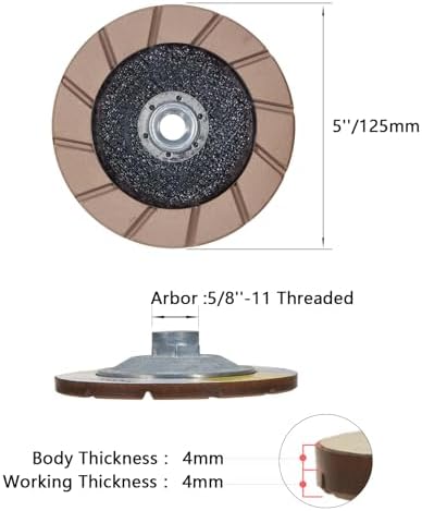 5" Ceramic Bond Diamond Cup Wheel for Concrete, 5/8-11, 50 Grit