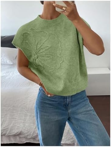 SOLY HUX Women's Short Sleeve Business Casual Sweater