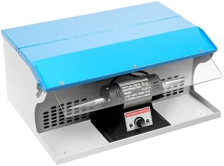 500W 110V Jewelry Polishing Machine, Bench Top Polisher 10000 Rpm/min,Multifunction Bench Jewelry Rock Buffing Collector w/ Dust Collector, Exhaust Fan Blower, Work Light for Polishing Jewelry, Store