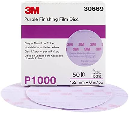 3M Hookit Purple Finishing Film Abrasive Disc, 260L, 30669, 6 in, P1000