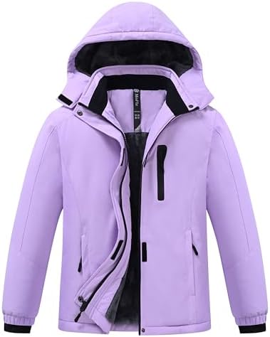 MoFiz Girl's Ski Jacket Fleece Snow Winter Coat Kids Warm Snowboard Jacket